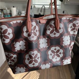 Kate Spade Brown and White Patterned Tote